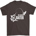 Fishing the Master Baiter Funny Fisherman Mens T-Shirt Cotton Gildan Dark Chocolate