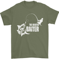 Fishing the Master Baiter Funny Fisherman Mens T-Shirt Cotton Gildan Military Green