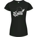 Fishing the Master Baiter Funny Fisherman Womens Petite Cut T-Shirt Black