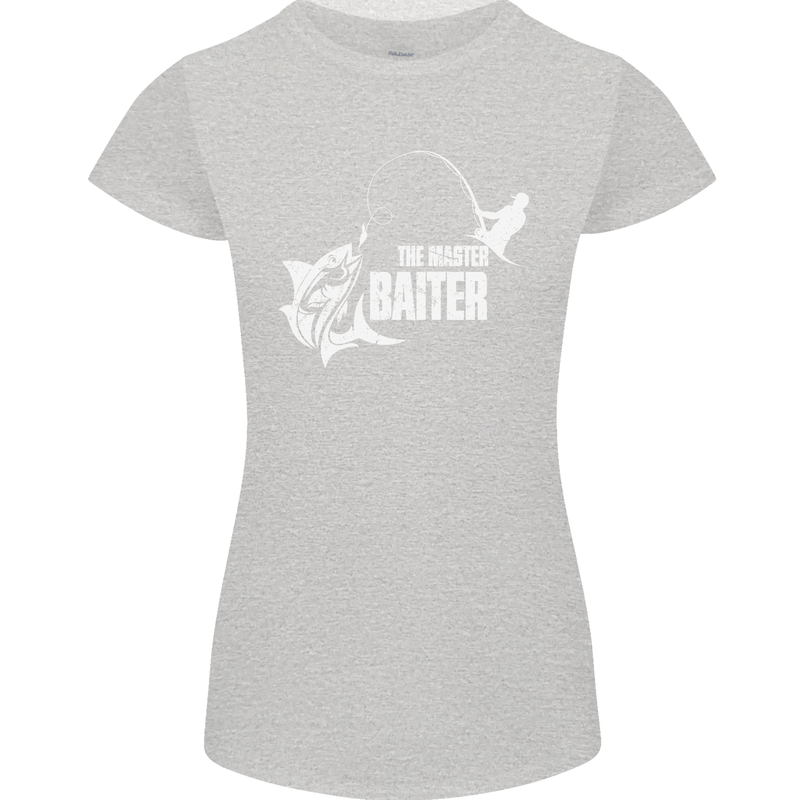 Fishing the Master Baiter Funny Fisherman Womens Petite Cut T-Shirt Sports Grey
