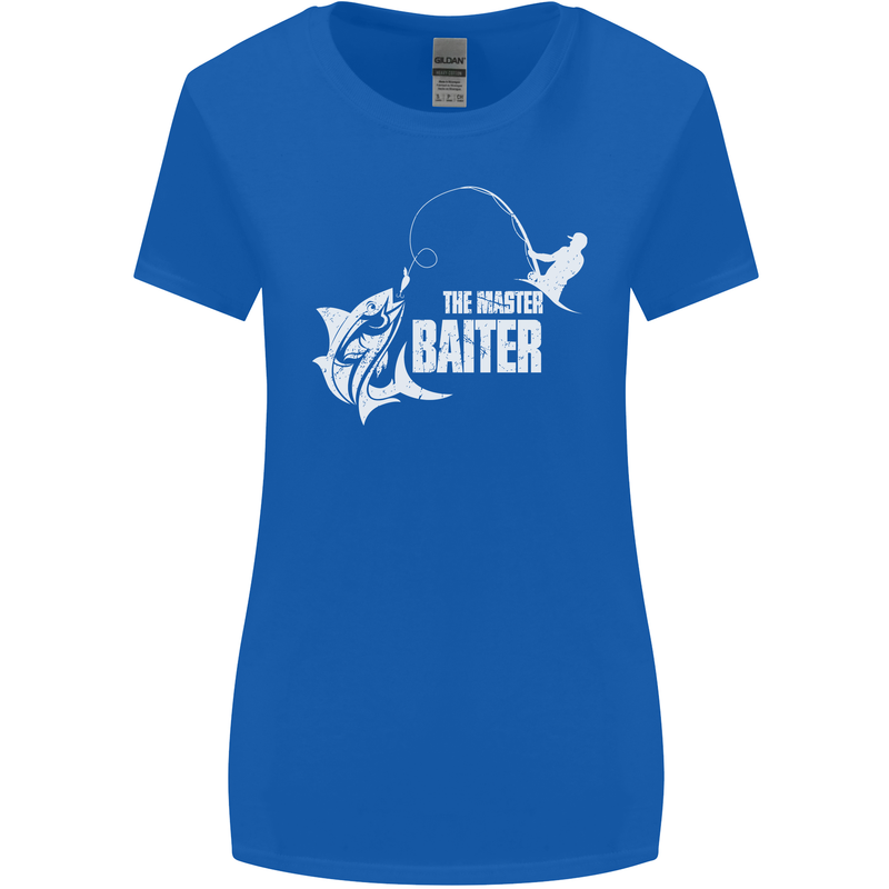 Fishing the Master Baiter Funny Fisherman Womens Wider Cut T-Shirt Royal Blue