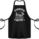 Fishing the Way to My Heart Funny Fisherman Cotton Apron 100% Organic Black