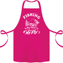 Fishing the Way to My Heart Funny Fisherman Cotton Apron 100% Organic Pink