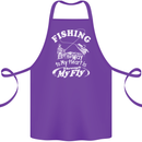 Fishing the Way to My Heart Funny Fisherman Cotton Apron 100% Organic Purple