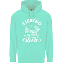 Fishing the Way to My Heart Funny Fisherman Mens 80% Cotton Hoodie Peppermint
