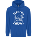 Fishing the Way to My Heart Funny Fisherman Mens 80% Cotton Hoodie Royal Blue