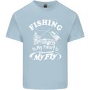 Fishing the Way to My Heart Funny Fisherman Mens Cotton T-Shirt Tee Top Light Blue