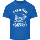 Fishing the Way to My Heart Funny Fisherman Mens Cotton T-Shirt Tee Top Royal Blue