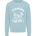 Fishing the Way to My Heart Funny Fisherman Mens Sweatshirt Jumper Light Blue