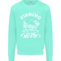 Fishing the Way to My Heart Funny Fisherman Mens Sweatshirt Jumper Peppermint