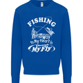 Fishing the Way to My Heart Funny Fisherman Mens Sweatshirt Jumper Royal Blue