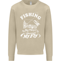 Fishing the Way to My Heart Funny Fisherman Mens Sweatshirt Jumper Sand
