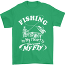 Fishing the Way to My Heart Funny Fisherman Mens T-Shirt Cotton Gildan Irish Green
