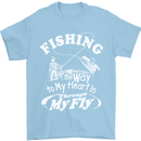 Fishing the Way to My Heart Funny Fisherman Mens T-Shirt Cotton Gildan Light Blue