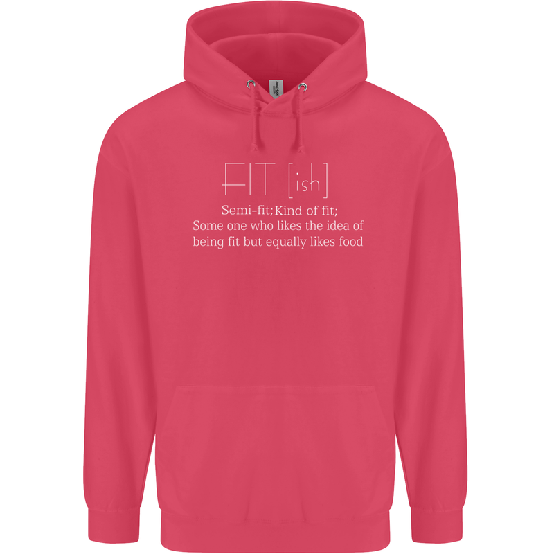 Fit ish Funny Gym Training Top Overweight Childrens Kids Hoodie Heliconia