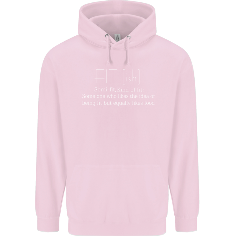 Fit ish Funny Gym Training Top Overweight Childrens Kids Hoodie Light Pink