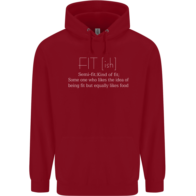Fit ish Funny Gym Training Top Overweight Childrens Kids Hoodie Red