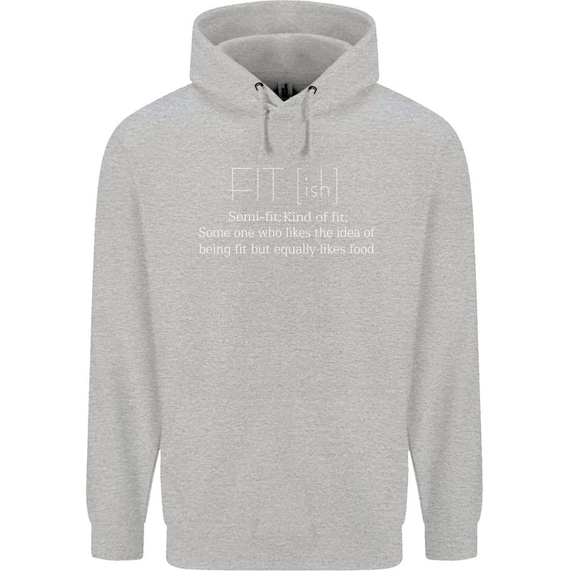 Fit ish Funny Gym Training Top Overweight Childrens Kids Hoodie Sports Grey
