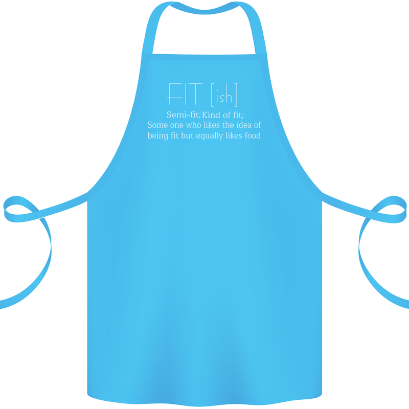 Fit ish Funny Gym Training Top Overweight Cotton Apron 100% Organic Turquoise