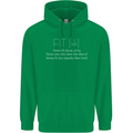 Fit ish Funny Gym Training Top Overweight Mens 80% Cotton Hoodie Irish Green