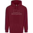 Fit ish Funny Gym Training Top Overweight Mens 80% Cotton Hoodie Maroon