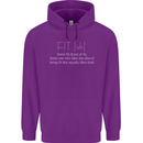 Fit ish Funny Gym Training Top Overweight Mens 80% Cotton Hoodie Purple