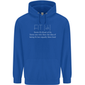 Fit ish Funny Gym Training Top Overweight Mens 80% Cotton Hoodie Royal Blue
