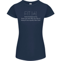 Fit ish Funny Gym Training Top Overweight Womens Petite Cut T-Shirt Navy Blue