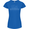 Fit ish Funny Gym Training Top Overweight Womens Petite Cut T-Shirt Royal Blue