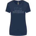 Fit ish Funny Gym Training Top Overweight Womens Wider Cut T-Shirt Navy Blue