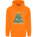 Fitness Merry Fitmas Christmas Tree Gym Childrens Kids Hoodie Orange