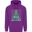 Fitness Merry Fitmas Christmas Tree Gym Childrens Kids Hoodie Purple