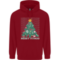 Fitness Merry Fitmas Christmas Tree Gym Childrens Kids Hoodie Red