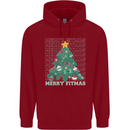 Fitness Merry Fitmas Christmas Tree Gym Childrens Kids Hoodie Red
