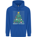 Fitness Merry Fitmas Christmas Tree Gym Childrens Kids Hoodie Royal Blue