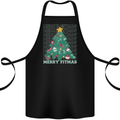 Fitness Merry Fitmas Christmas Tree Gym Cotton Apron 100% Organic Black