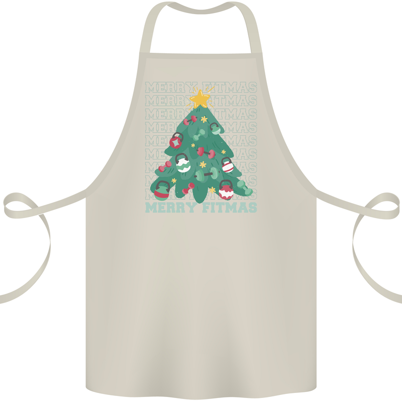 Fitness Merry Fitmas Christmas Tree Gym Cotton Apron 100% Organic Natural