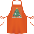 Fitness Merry Fitmas Christmas Tree Gym Cotton Apron 100% Organic Orange