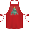 Fitness Merry Fitmas Christmas Tree Gym Cotton Apron 100% Organic Red