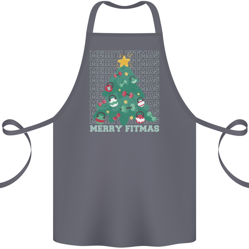 Fitness Merry Fitmas Christmas Tree Gym Cotton Apron 100% Organic Steel