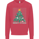 Fitness Merry Fitmas Christmas Tree Gym Kids Sweatshirt Jumper Heliconia