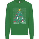 Fitness Merry Fitmas Christmas Tree Gym Kids Sweatshirt Jumper Irish Green