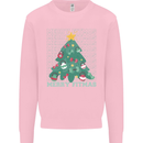 Fitness Merry Fitmas Christmas Tree Gym Kids Sweatshirt Jumper Light Pink
