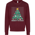 Fitness Merry Fitmas Christmas Tree Gym Kids Sweatshirt Jumper Maroon