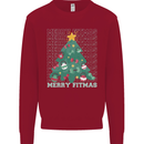 Fitness Merry Fitmas Christmas Tree Gym Kids Sweatshirt Jumper Red