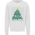 Fitness Merry Fitmas Christmas Tree Gym Kids Sweatshirt Jumper White
