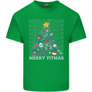 Fitness Merry Fitmas Christmas Tree Gym Kids T-Shirt Childrens Irish Green