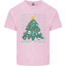 Fitness Merry Fitmas Christmas Tree Gym Kids T-Shirt Childrens Light Pink