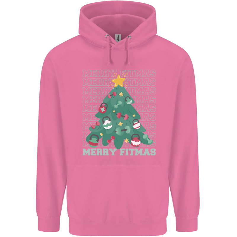 Fitness Merry Fitmas Christmas Tree Gym Mens 80% Cotton Hoodie Azelea
