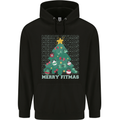 Fitness Merry Fitmas Christmas Tree Gym Mens 80% Cotton Hoodie Black